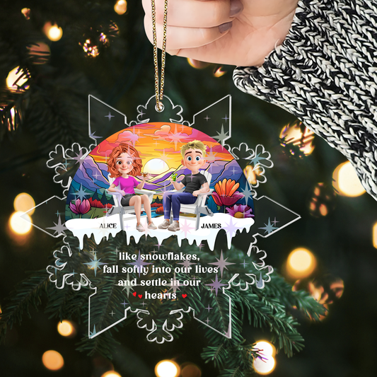 Snowflake Family Custom - Custom Shape Hologram Ornament