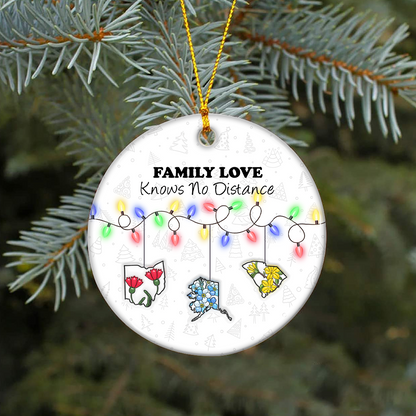 Family Love - Custom Name and Photo Ceramic Ornament