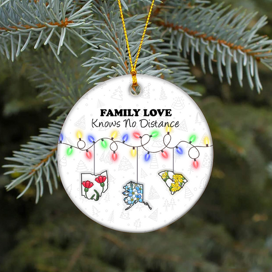 Family Love - Custom Name and Photo Ceramic Ornament