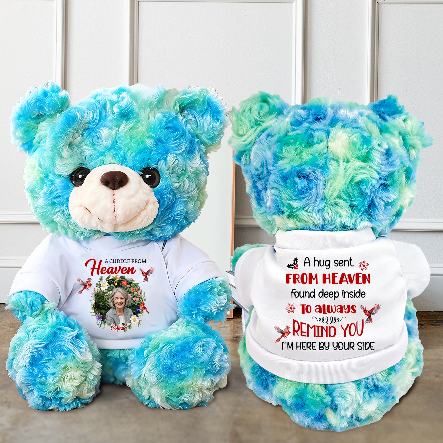 Cuddle From Heaven Sympathy Gift - Memorial Personalized Custom Teddy Bear Plush