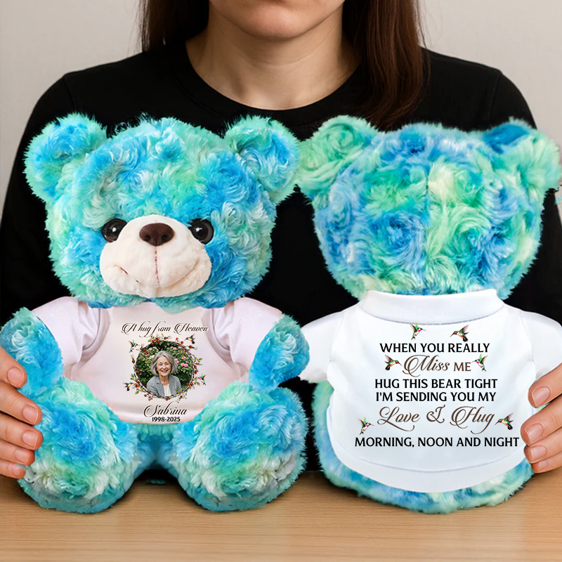 Miss You Morning, Noon and Night - Memorial Personalized Custom Teddy Bear Plush