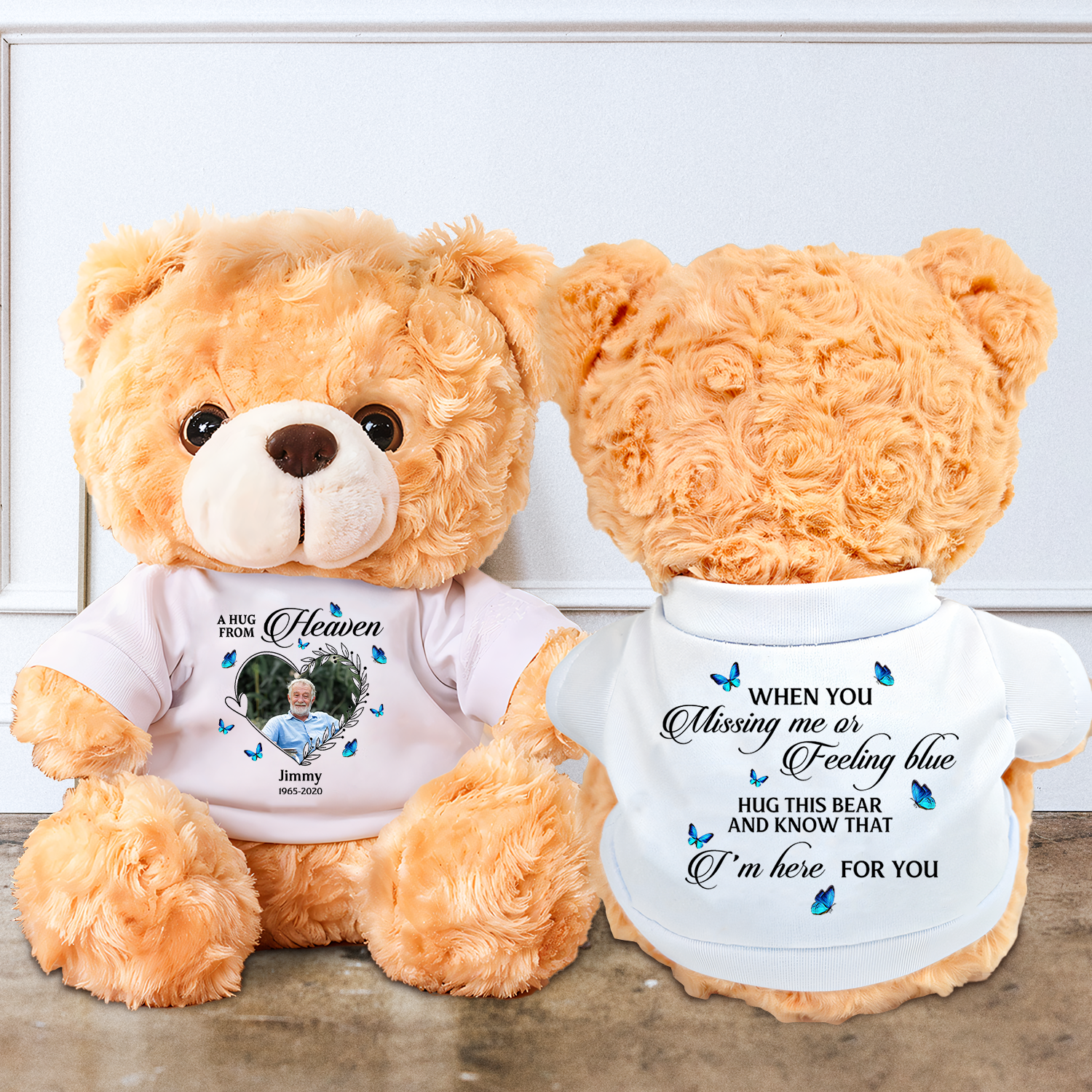 When You Feeling Blue - Memorial Personalized Custom Teddy Bear Plush