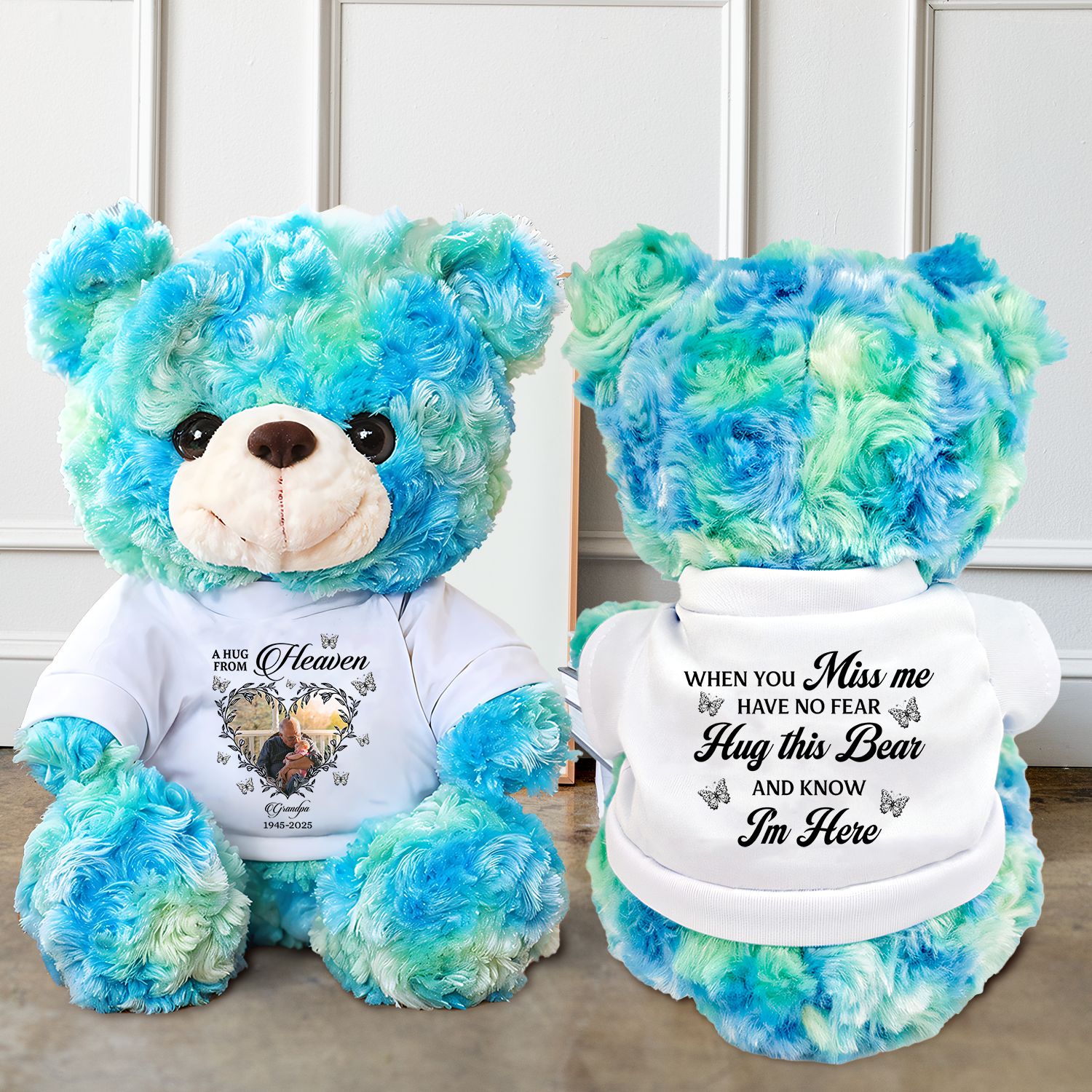 Forever In Our Hearts Wings - Memorial Personalized Custom Teddy Bear Plush
