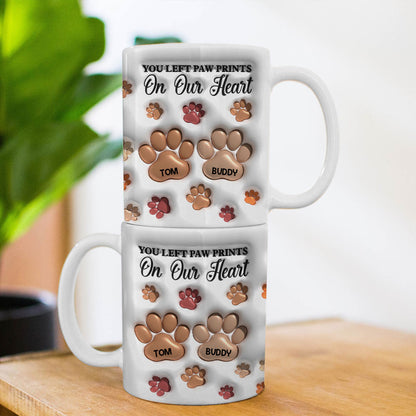 You Left Paw Prints - Personalized Custom 3D Inflated Effect Mug