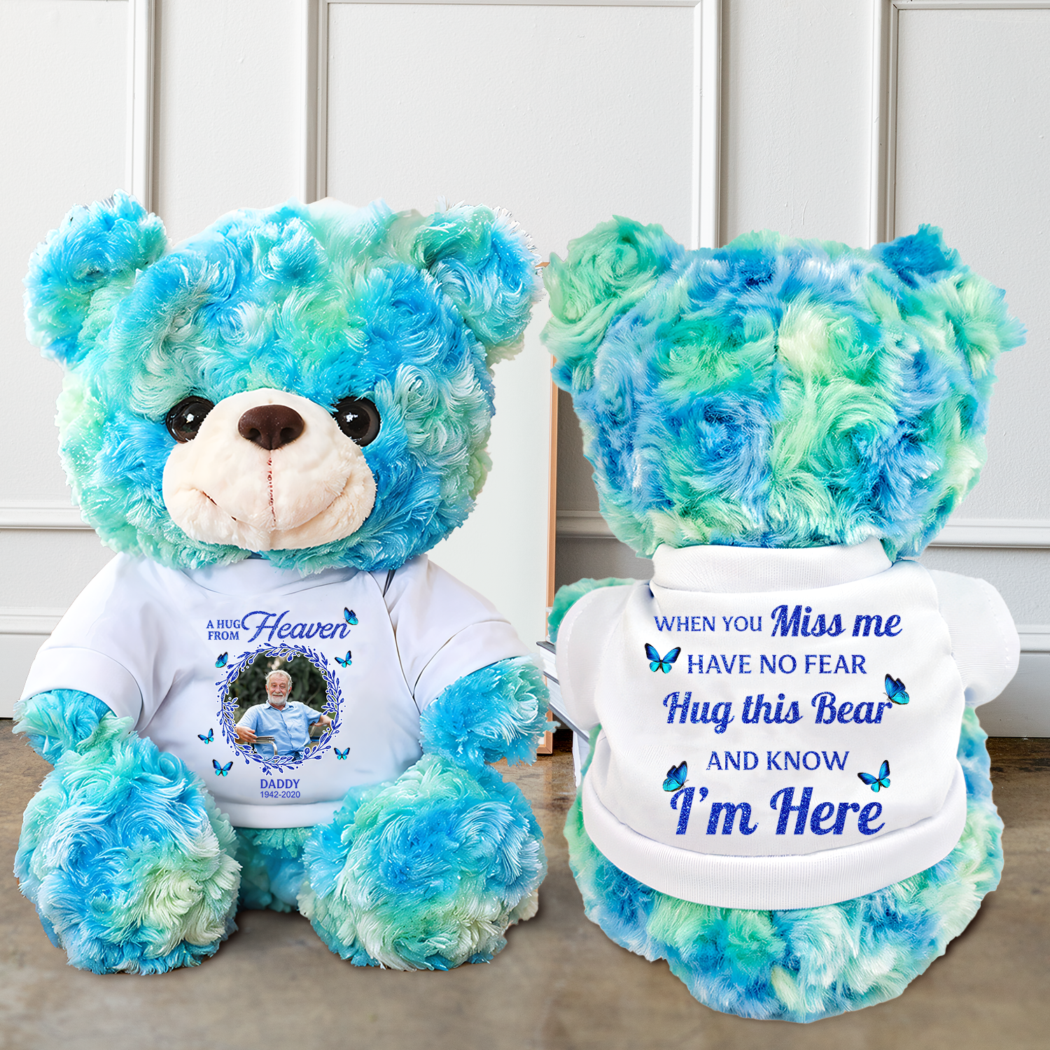 A hug From Heaven Butterfly - Memorial Personalized Custom Teddy Bear Plush