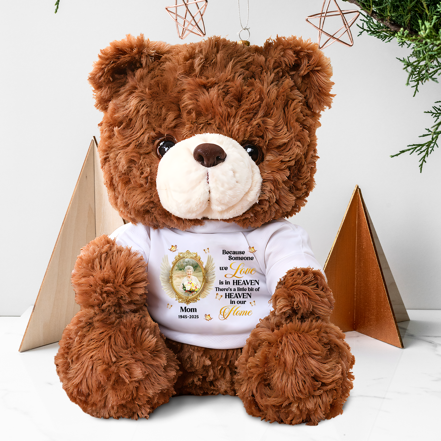 Forever In Our Hearts Angel - Memorial Personalized Custom Teddy Bear Plush
