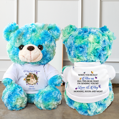 Miss You Morning, Noon and Night - Memorial Personalized Custom Teddy Bear Plush