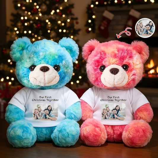 Our Family Christmas Teddy Bear – Personalized Custom Plush Keepsake, Family Holiday Gift, Cute Christmas Decoration or Gift for Kids
