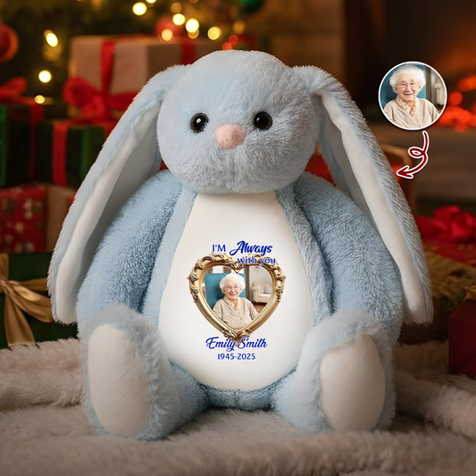 Cuddle From Heaven Royal - Memorial Personalized Custom Bunny Plush - Sympathy Gift, Personalised Teddy Memorial Worry Bunny, Gift For Loss
