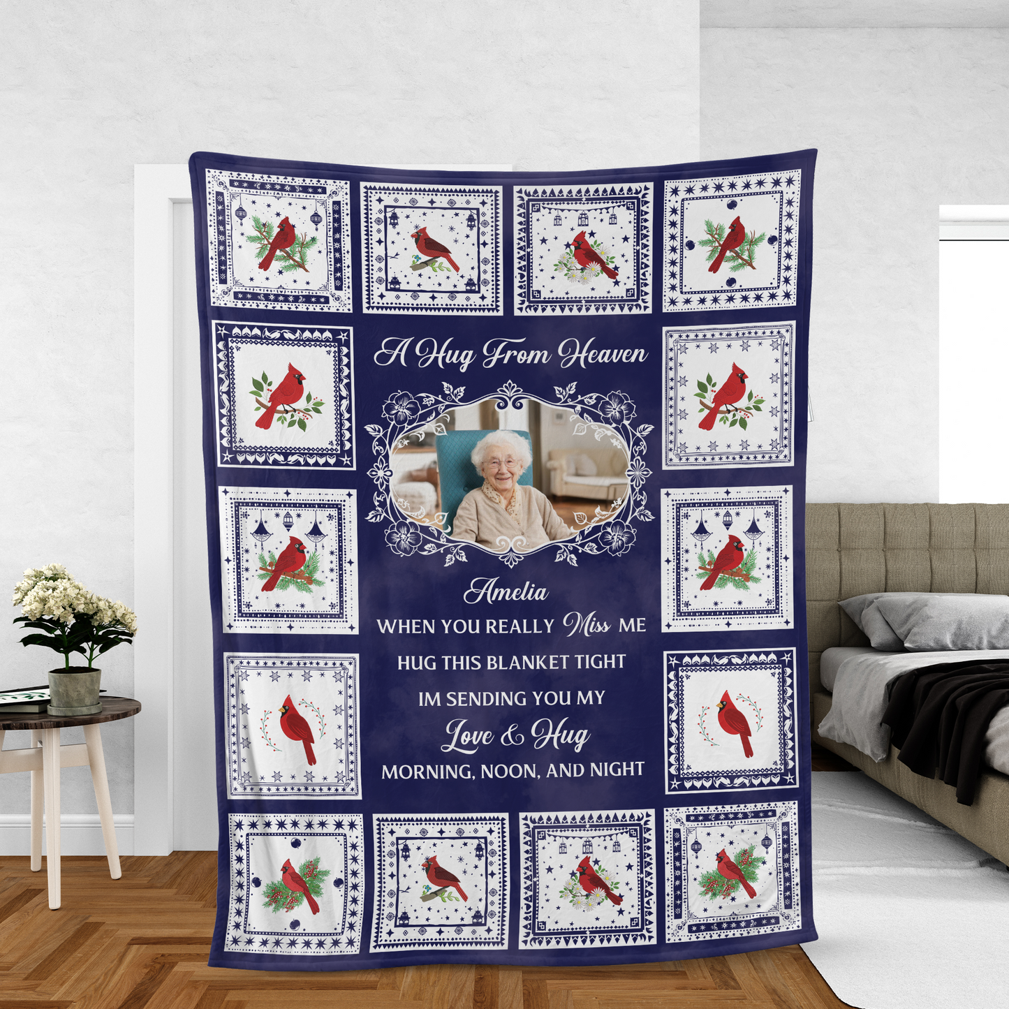 Here By Your Side Memorial Sympathy - Personalized Custom Blanket