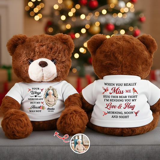 Once By My Side Forever In My Heart - Memorial Personalized Custom Teddy Bear Plush