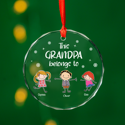 This Grandma Belongs To - Personalized Custom Glass Ornament
