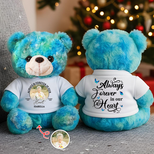 Forever In Our Heart - Personalized Memorial Custom Teddy Bear Plush