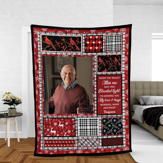 Miss you This Christmas Memorial Sympathy - Personalized Custom Blanket