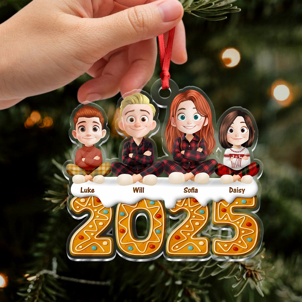 Our Family Cookie 2025 - Personalized Custom Acrylic Ornament