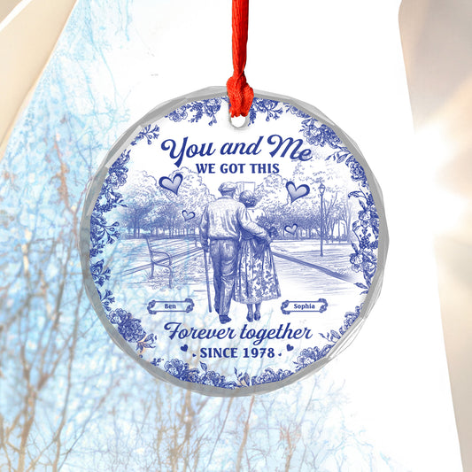 You and Me We Got This Flower - Personalized Custom Glass Ornament