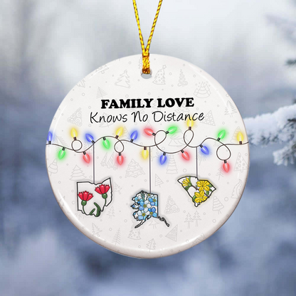 Family Love - Custom Name and Photo Ceramic Ornament