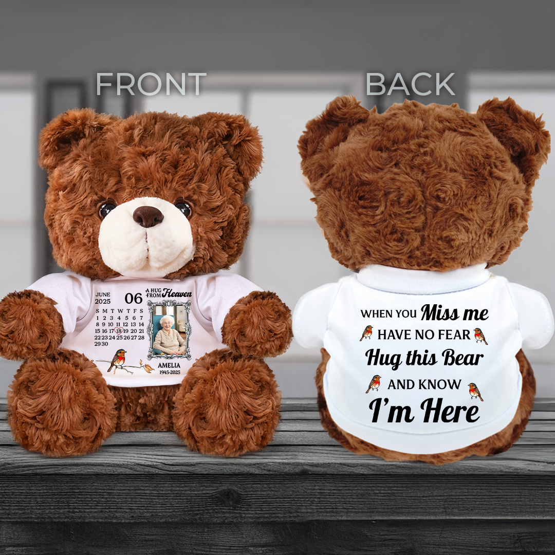 The Day You Left Me - Memorial Personalized Custom Teddy Bear Plush