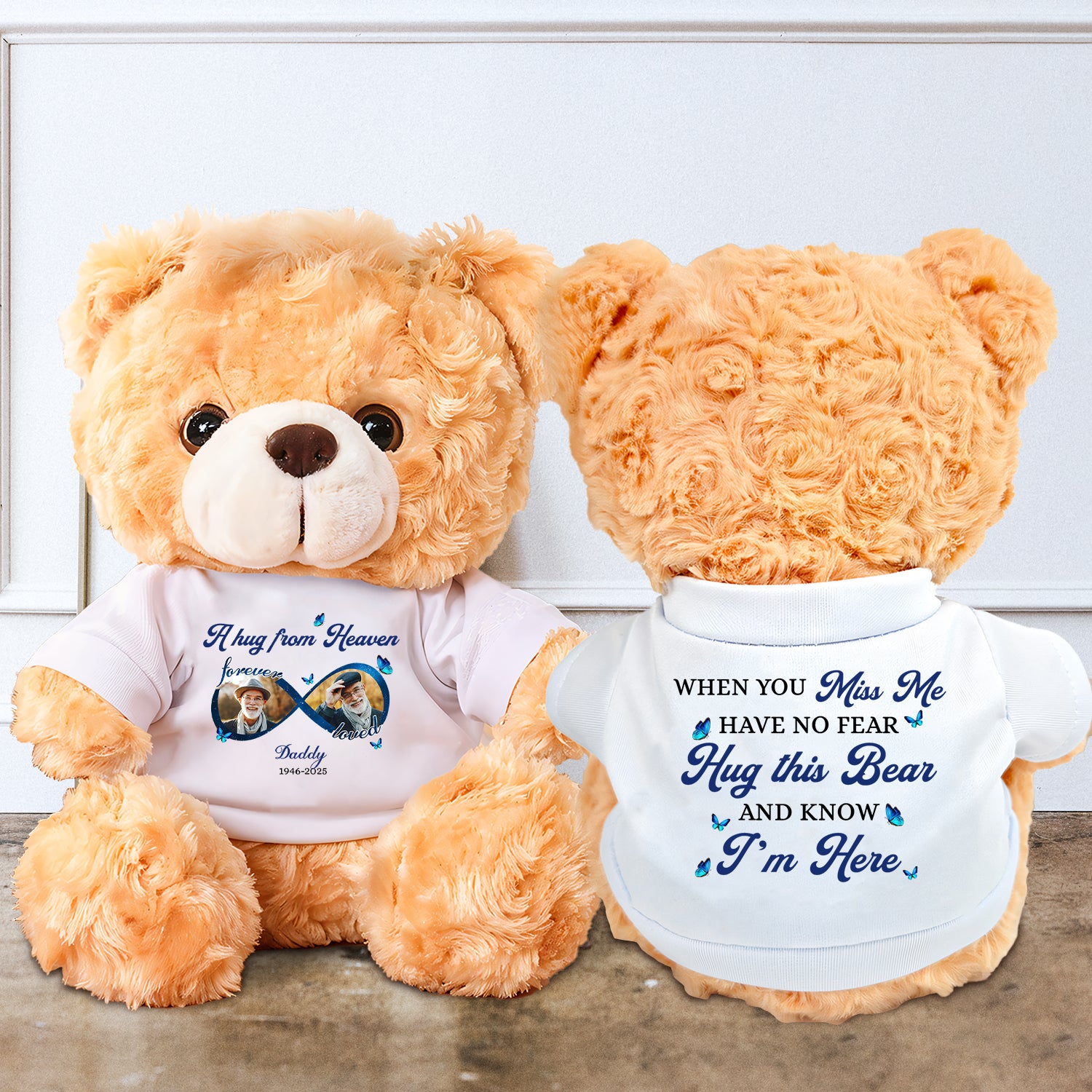 A Hug From Heaven - Memorial Personalized Custom Teddy Bear Plush