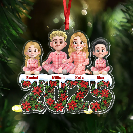 Our Family Flower 2025 - Personalized Custom Acrylic Ornament