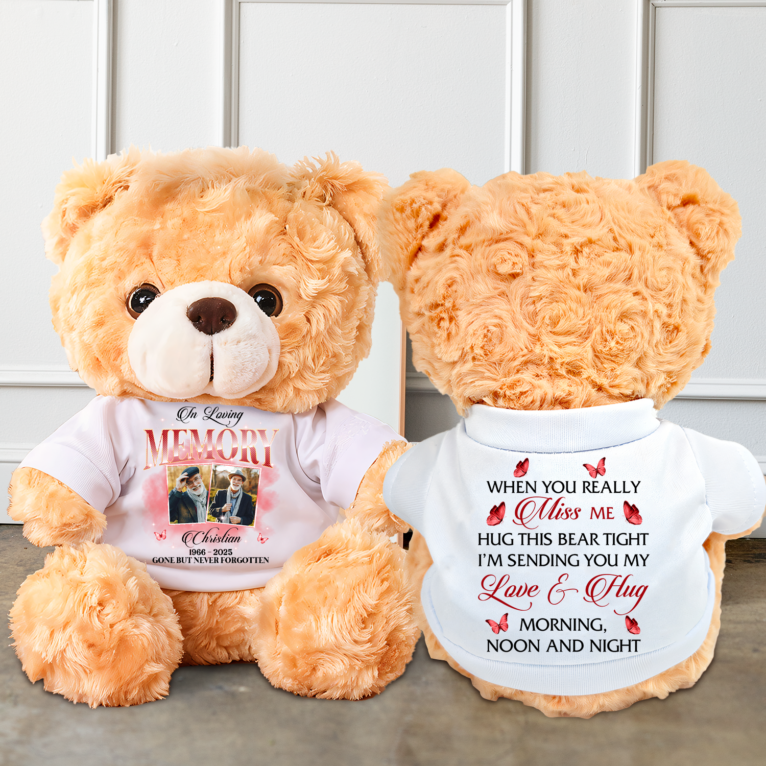 In Loving Memory - Memorial Personalized Custom Teddy Bear Plush
