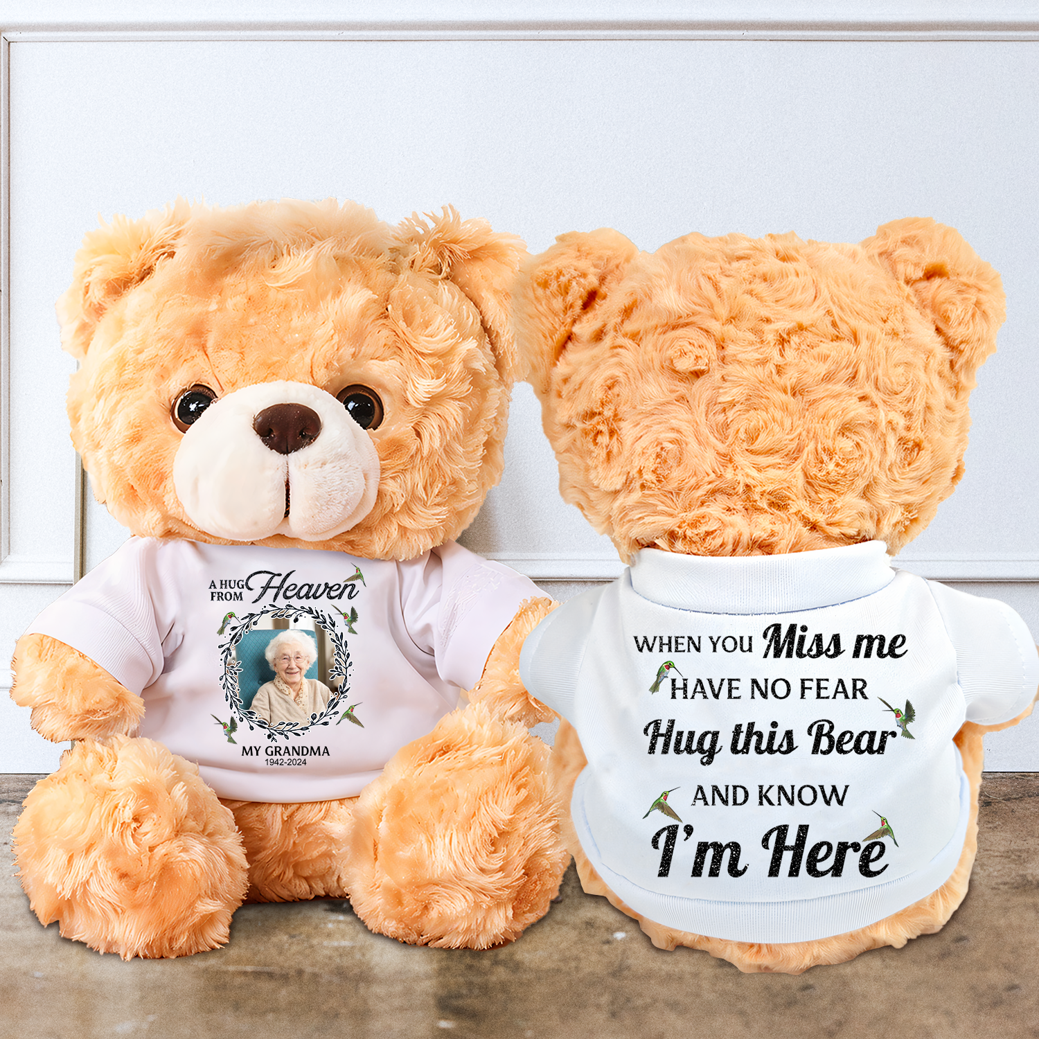 A hug From Heaven Butterfly - Memorial Personalized Custom Teddy Bear Plush