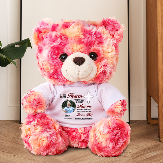 A Hug From Heaven Cross - Memorial Personalized Custom Teddy Bear Plush