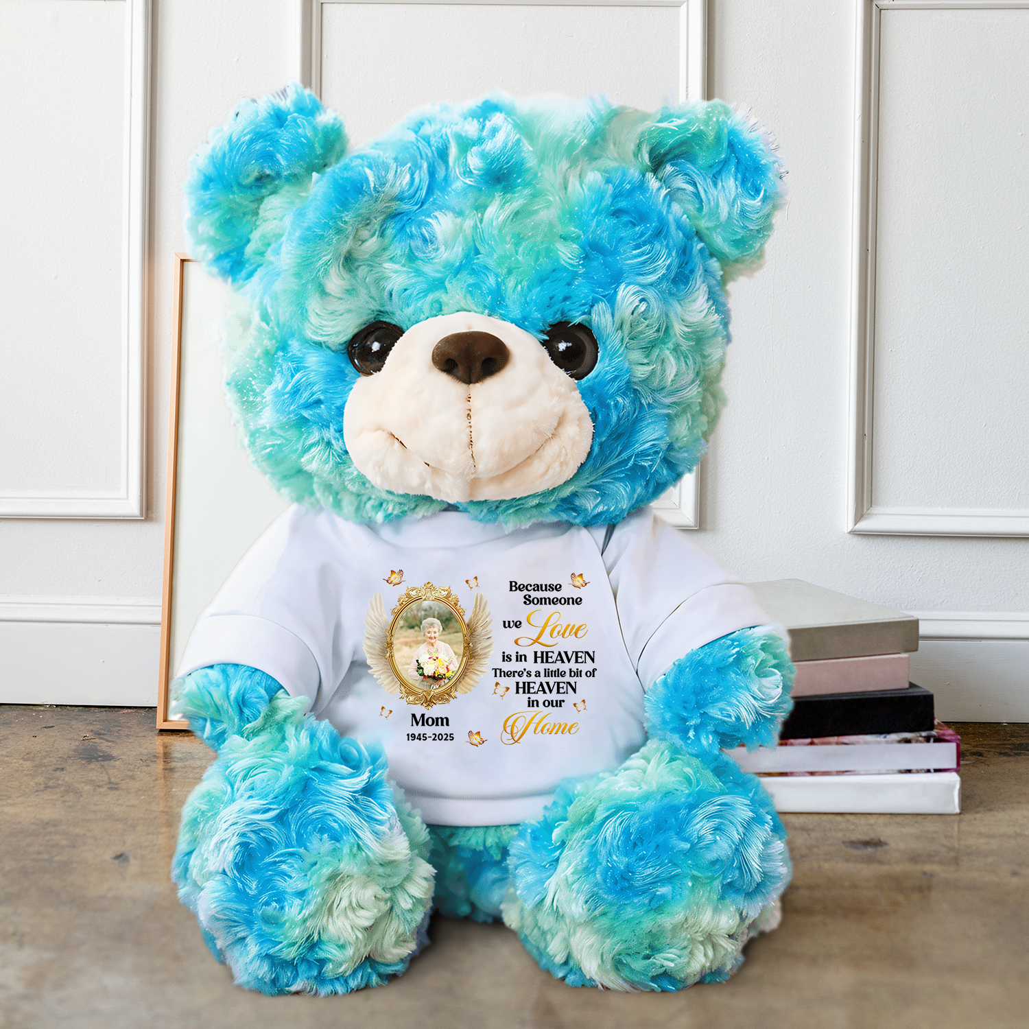 Forever In Our Hearts Angel - Memorial Personalized Custom Teddy Bear Plush