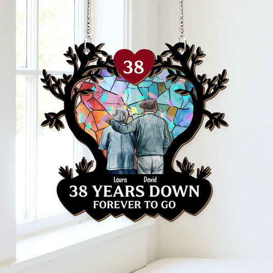 Many Years Down Forever To Go - Custom Shape Hologram Ornament