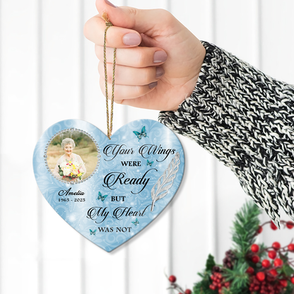 Memorial Butterfly Wings Heart - Personalized Custom Acrylic Ornament