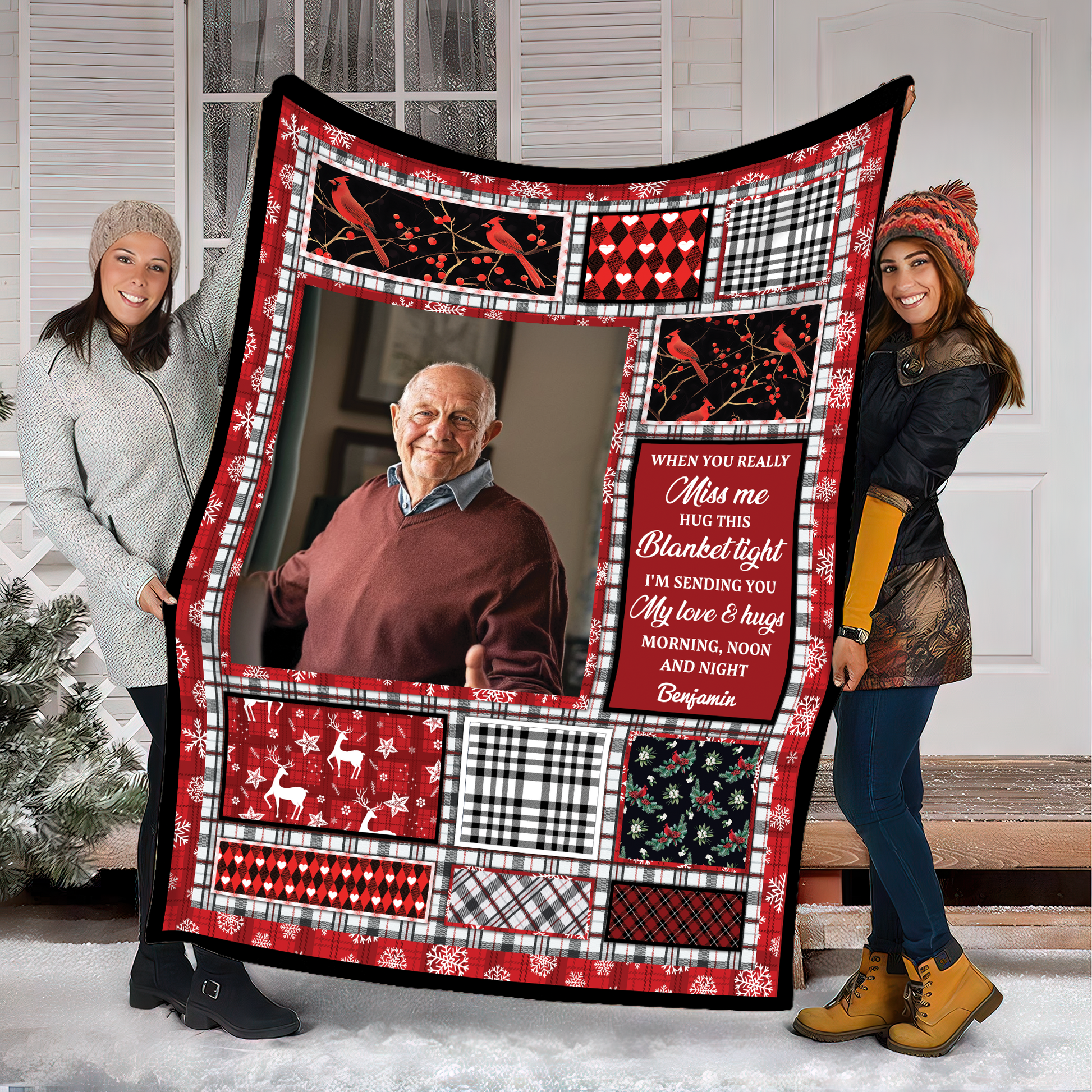 Miss you This Christmas Memorial Sympathy - Personalized Custom Blanket