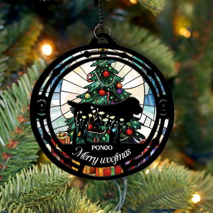 Merry Woofmas - Window Hanging Suncatcher Ornament