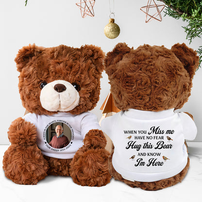 Remembrance Photo & Angel Memorial - Memorial Personalized Custom Teddy Bear Plush