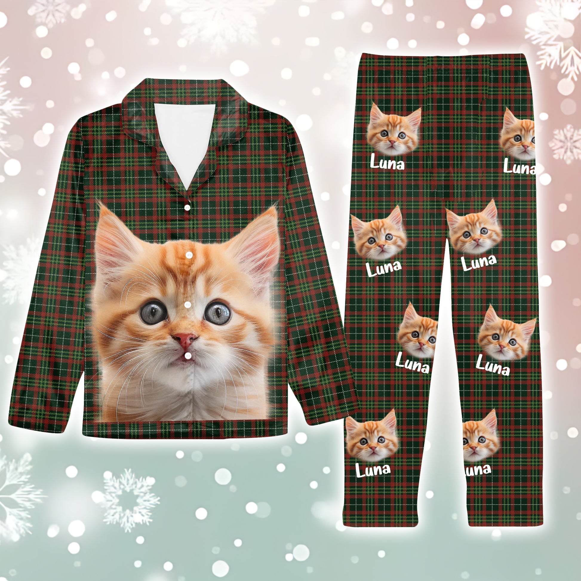 Dog & Cat Personalized Custom Face Photo Pajamas -