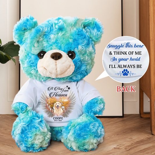 A hug From Heaven Pet Lover - Memorial Personalized Custom Teddy Bear Plush