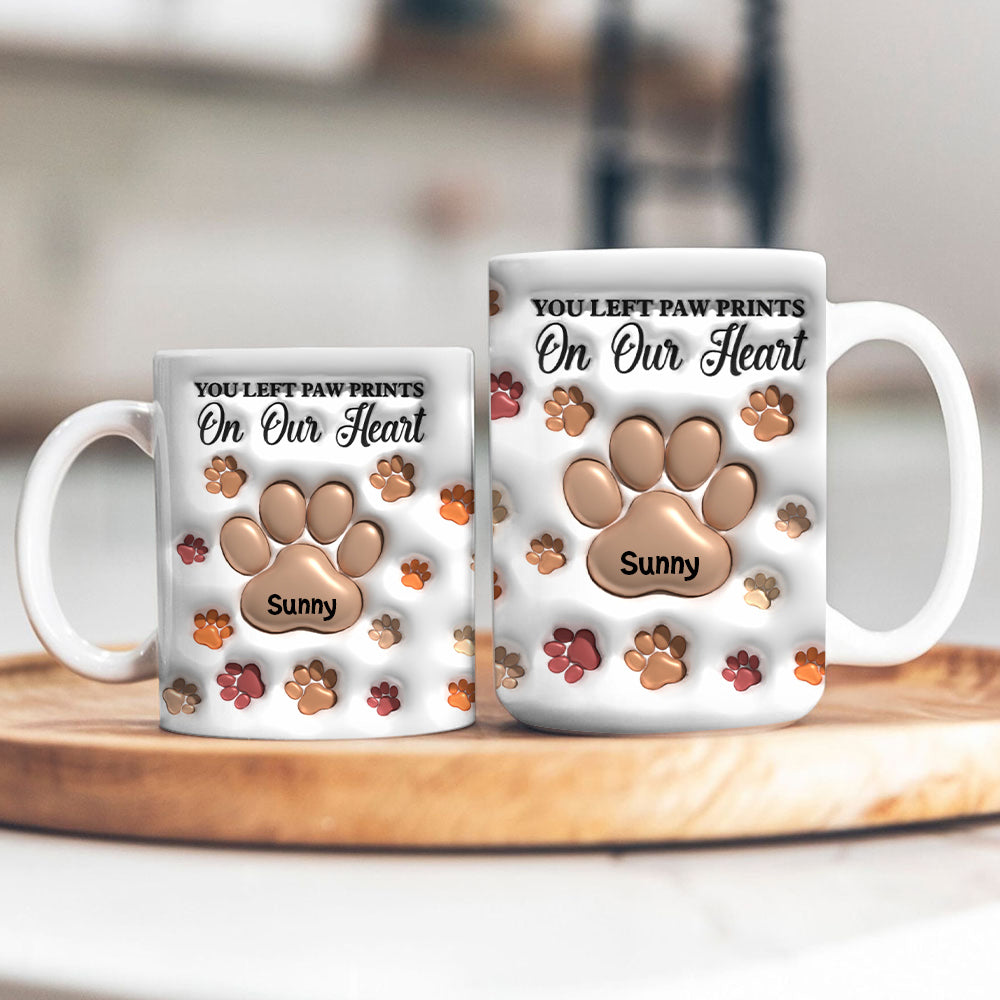 You Left Paw Prints - Personalized Custom 3D Inflated Effect Mug