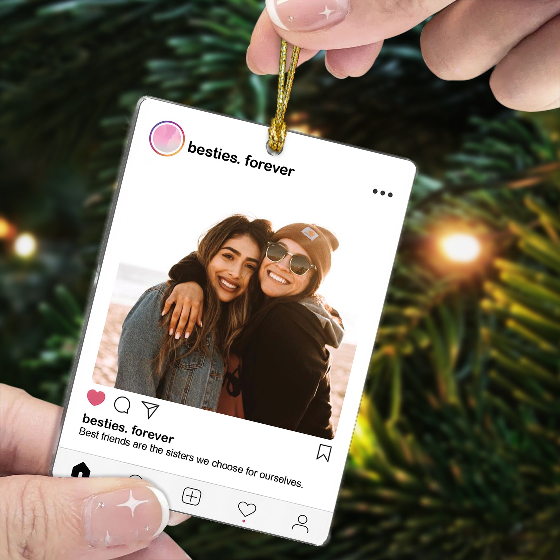 Besties Forever - Personalized Custom Acrylic Ornament