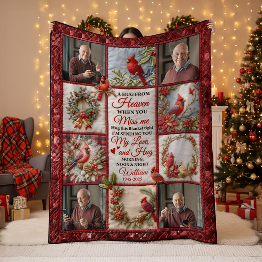 Christmas Hug From Heaven - Personalized Custom Blanket