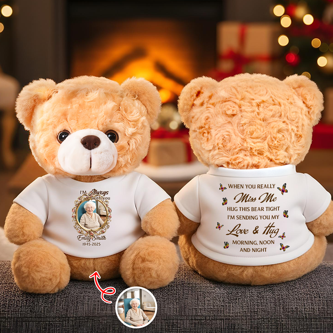 I Am Always With You Memorial Teddy Bear – Personalized Custom Plush Keepsake, Sympathy Gift, Remembrance Gift for Loss of Loved One