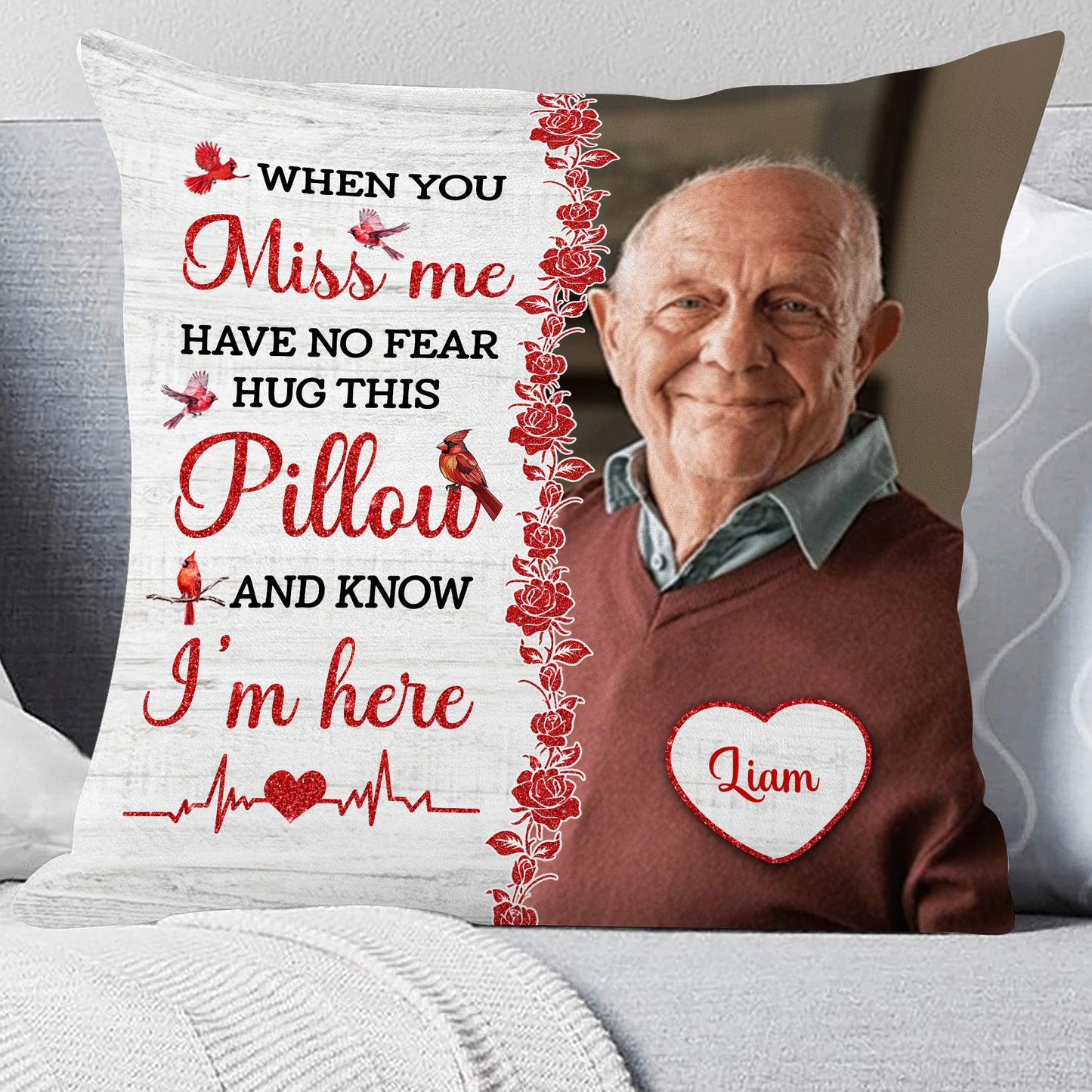 Memorial Personalized Custom Pillow - Sympathy Gift For Family Members