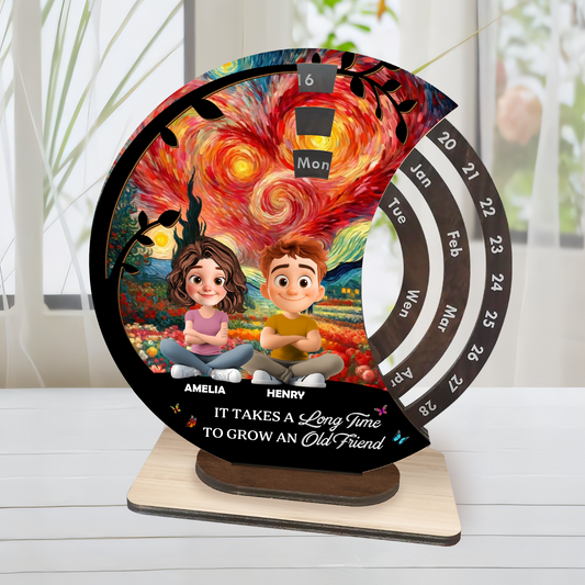 Bestie Forever - Personalized Spinning Perpetual Desk Calendar