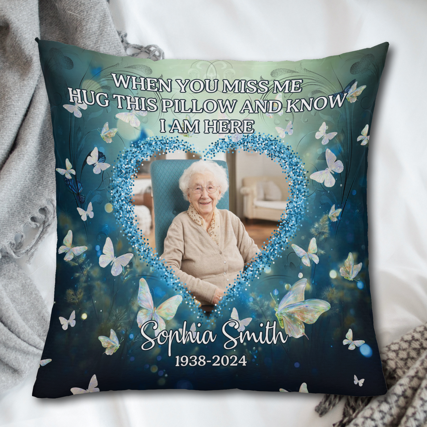 Have No Fear Hug This Pillow Butterfly Pillow - Memorial Pillow