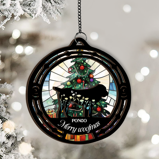Merry Woofmas - Window Hanging Suncatcher Ornament