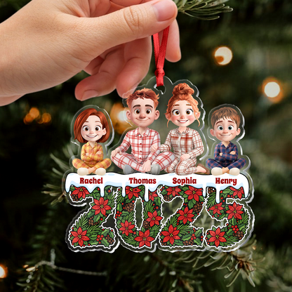 Our Family Flower 2025 - Personalized Custom Acrylic Ornament