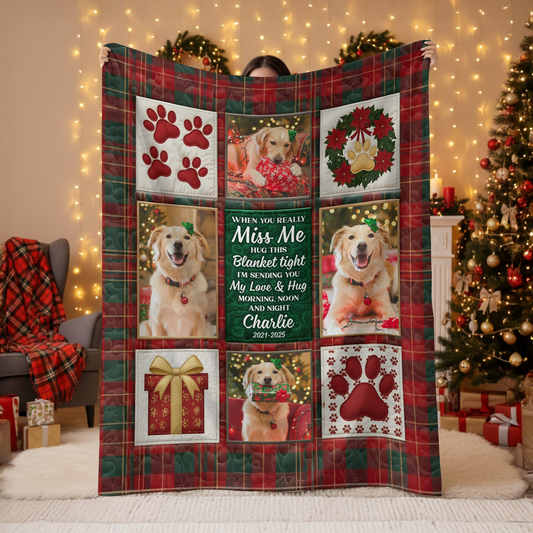 Personalized Pet Christmas Memorial Sympathy - Personalized Custom Blanket