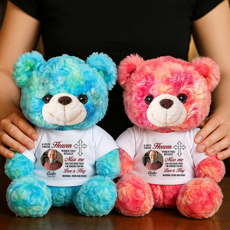 A Hug From Heaven Cross - Memorial Personalized Custom Teddy Bear Plush