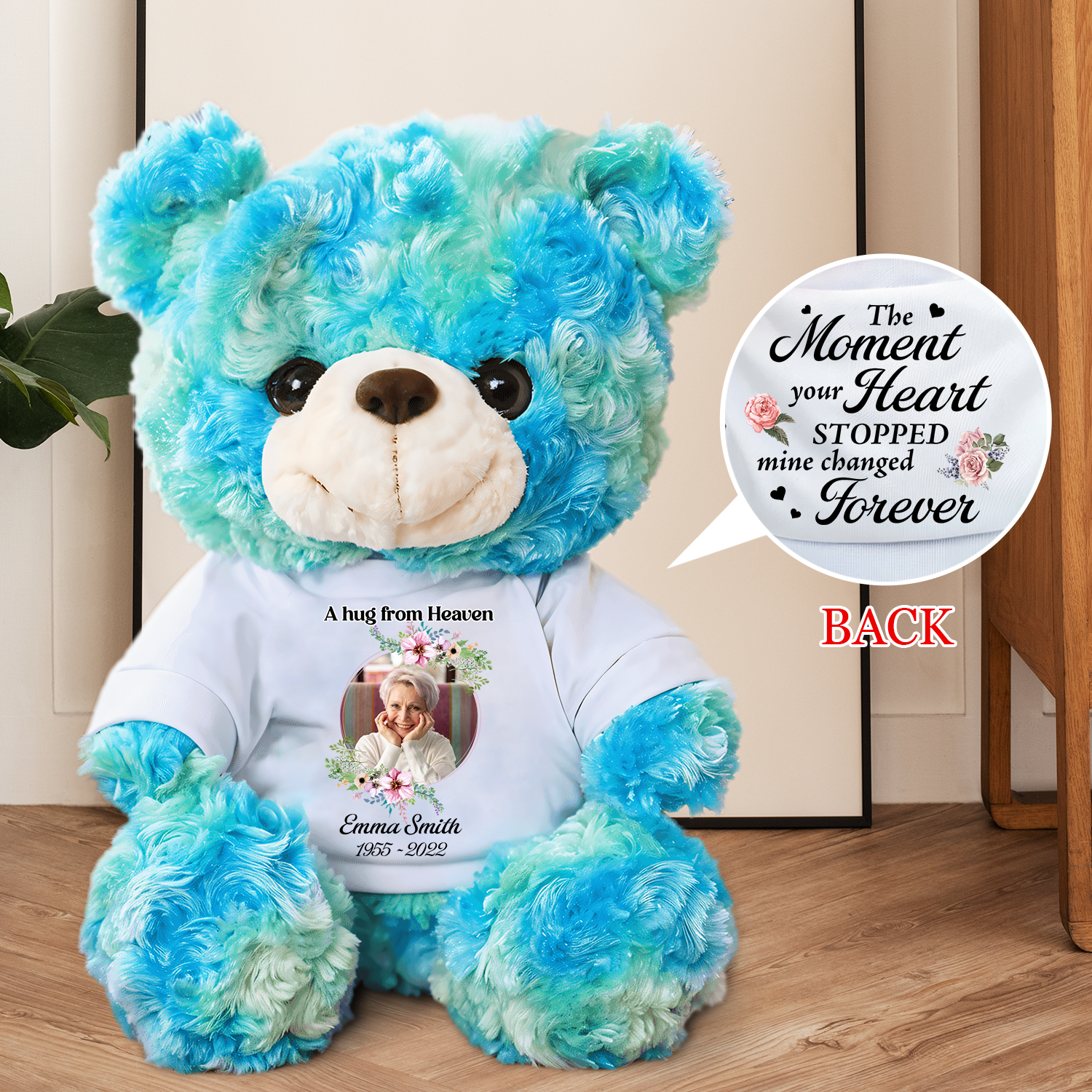 The Moment Your Heart Stopped - Memorial Personalized Custom Teddy Bear Plush