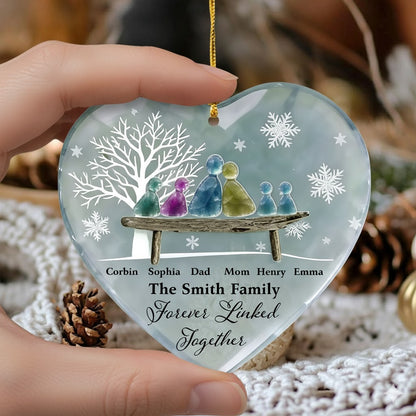 Our Family Linked Together Sea Glass - Personalized Custom Acrylic 2-layered Ornament