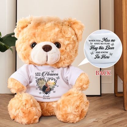 Forever In Our Hearts Wings - Memorial Personalized Custom Teddy Bear Plush