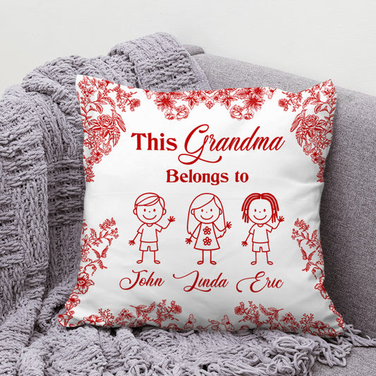 This Grandma Belongs To Us - Personalized Pillow (Insert Included)